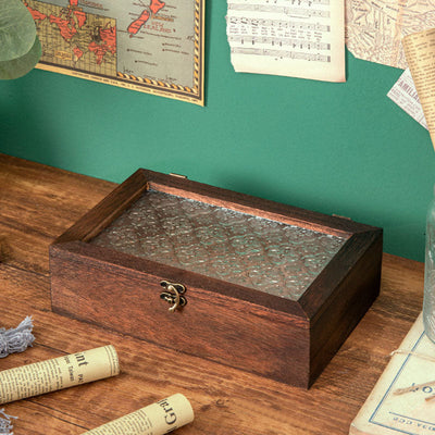 Begonia flower glass jewelry box