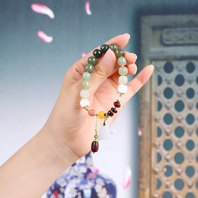 Agate Pendant Natural Emerald Jade Stone Simple Bracelet