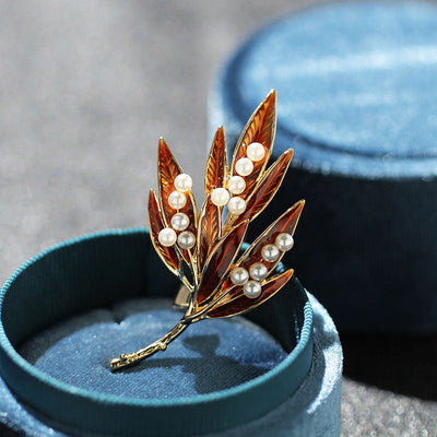 Multi-leaf Natural Freshwater Pearl Brooch