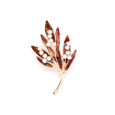 Multi-leaf Natural Freshwater Pearl Brooch