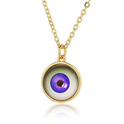 Round devil eye pendant necklace