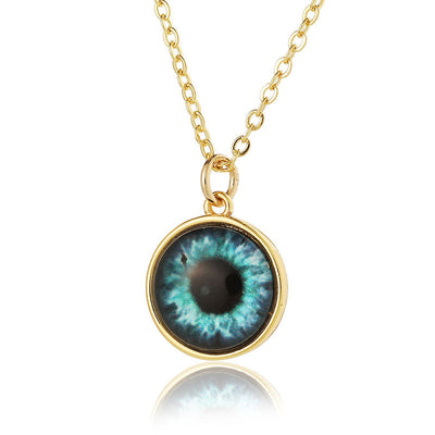 Round devil eye pendant necklace