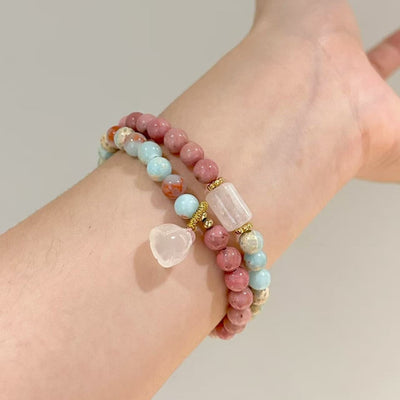 Pink Blue Stone Ballad • Longevity Stone Bracelet