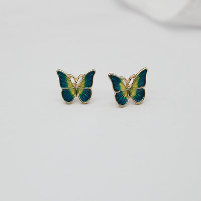 Oil painting style butterfly earrings