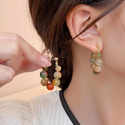 Colorful Natural agate earrings