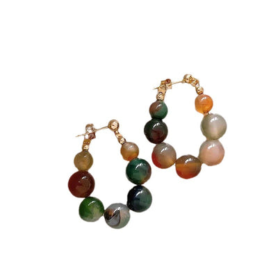 Colorful Natural agate earrings