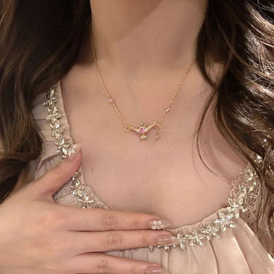 Natural Crystal Necklace with Magic Lamp