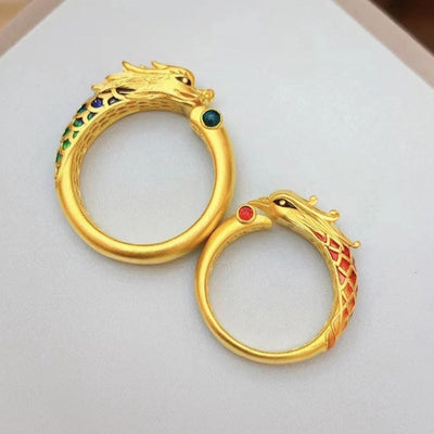 Dragon and Phoenix open ring
