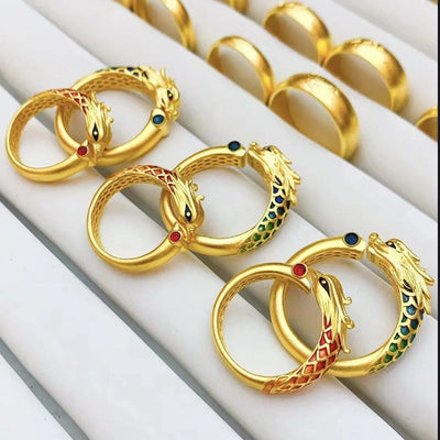 Dragon and Phoenix open ring