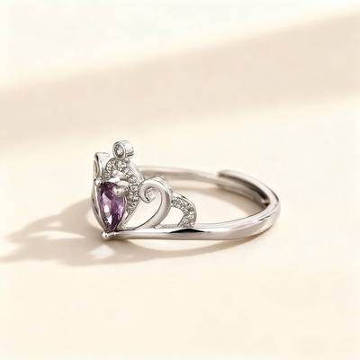 Amethyst Pavé Crown Ring