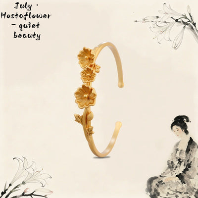 18K Gold Flower Goddess Bangle Series