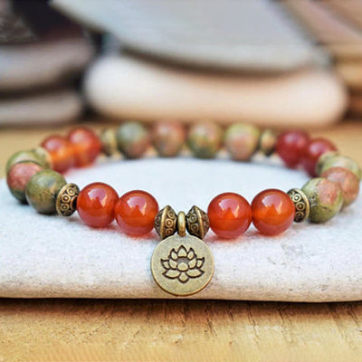 Jasper & Carnelian Mala Bead Bracelets
