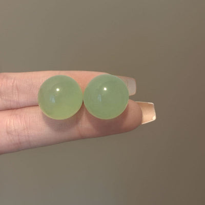 Clear Mint Green Round Earrings