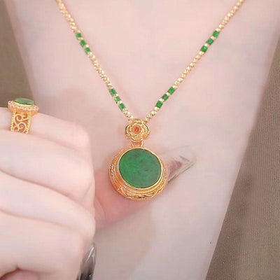 Round Natural agate necklace