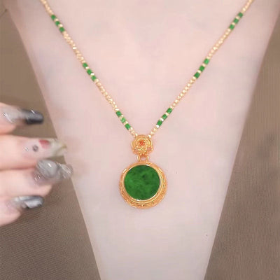 Round Natural agate necklace