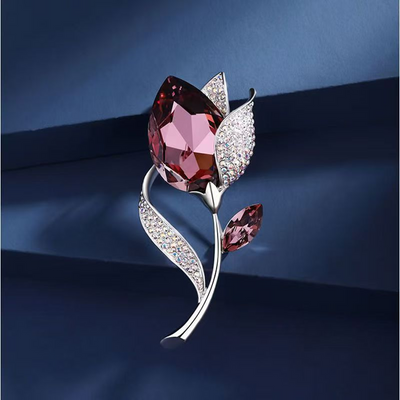 Full diamond tulip brooch