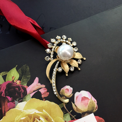 Gold December Birthday Flower Brooch