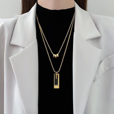 Double stacked pendant necklace