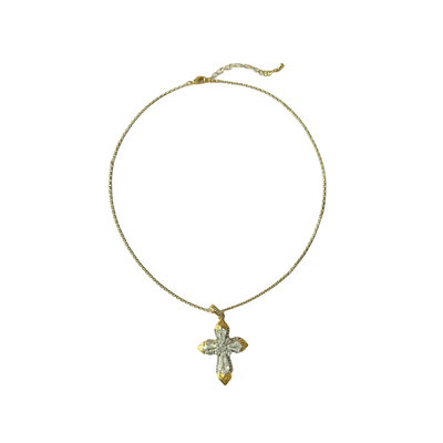 Natural Diamond Cross Necklace