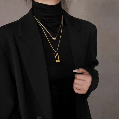 Double stacked pendant necklace