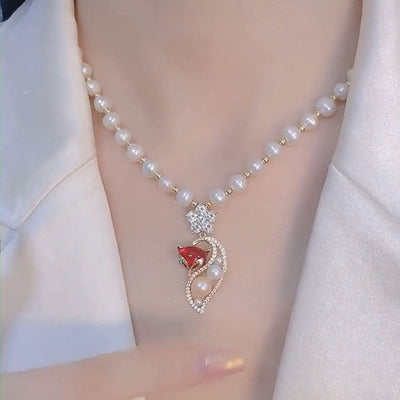Red Fox Natural Freshwater Pearl Necklace