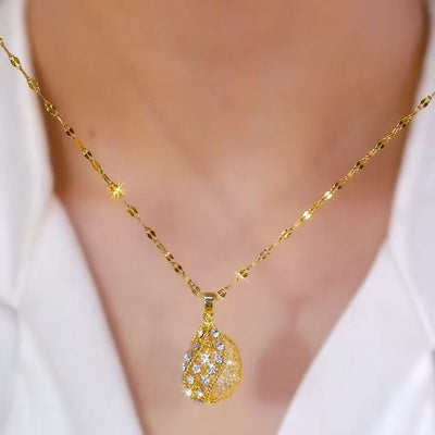 Hollow Geometric Drop Necklace