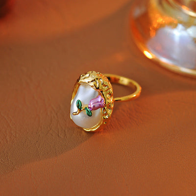 Natural Freshwater Pearl Flower Necklace Ring Earrings
