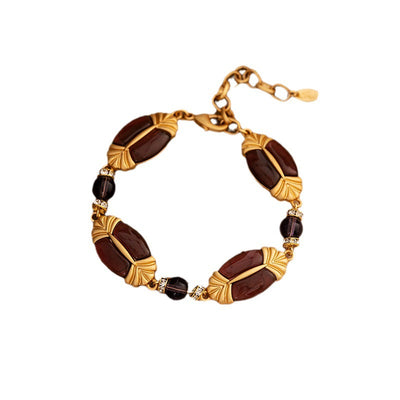Oval geometric natural agate jewelry