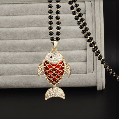 Fish every year natural crystal necklace