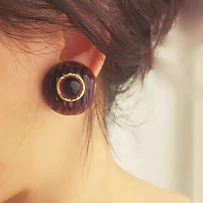 Disc Crystal Beads Natural Crystal Earrings