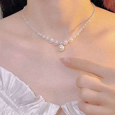 Silver Crushed Natural Freshwater Pearl Necklace