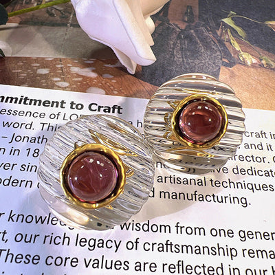 Disc Crystal Beads Natural Crystal Earrings
