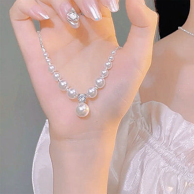 Silver Crushed Natural Freshwater Pearl Necklace