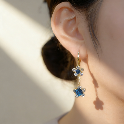 Sapphire Floral Earrings