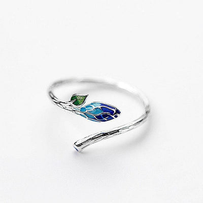 Green Vine Silver Ring