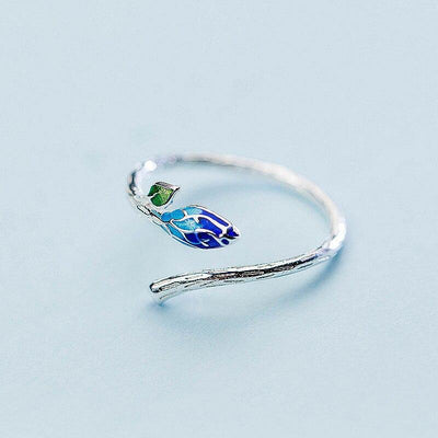 Green Vine Silver Ring