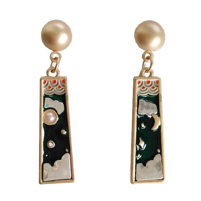 Moon & Cloud Drop Earrings Deegnt