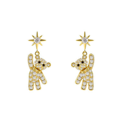 Crystal Teddy Bear Earrings Deegnt
