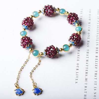 Natural Garnet Stone Pomegranate Bracelet Deegnt