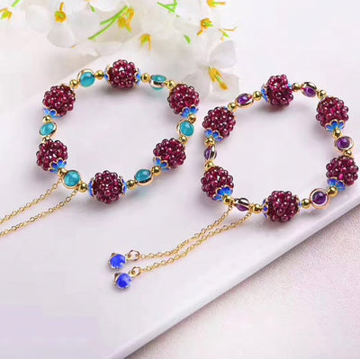 Natural Garnet Stone Pomegranate Bracelet Deegnt