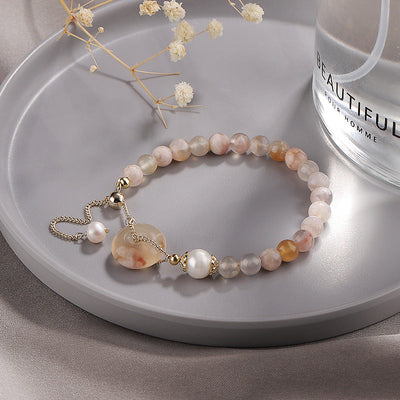 Lucky Buckle • Natural Sakura Agate Bracelet