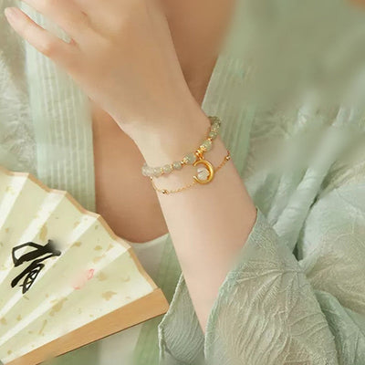 Bunny • Emerald Jade stone Double Layer Bracelet