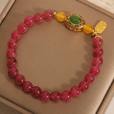 Good Luck • Strawberry Crystal Bracelet