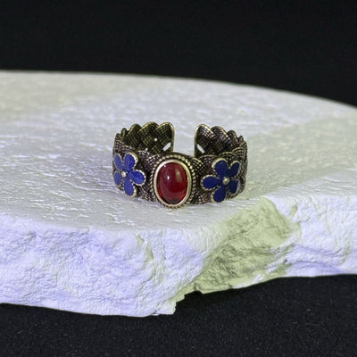 Vintage bronze gemstone ring