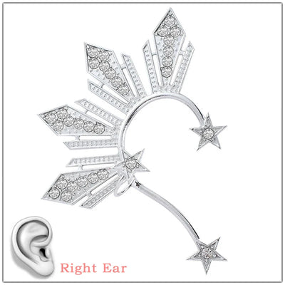 Diamond Five-pointed Star Right Ear Clip