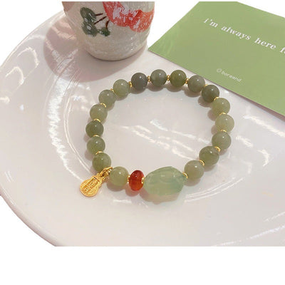 Energy Guardian • Natural Emerald Jade stone bracelet
