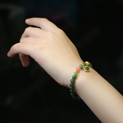 Vitality • Natural Emerald Jade stone bracelet