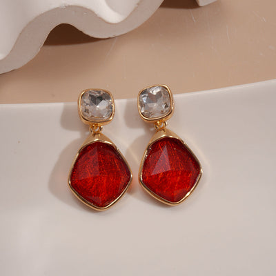 18K Gold Crystal Earrings