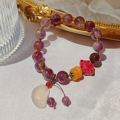 Feet ? Amethyst Jade stone Bracelet