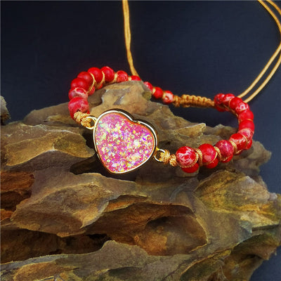 Intense Red Opal love protection bracelet
